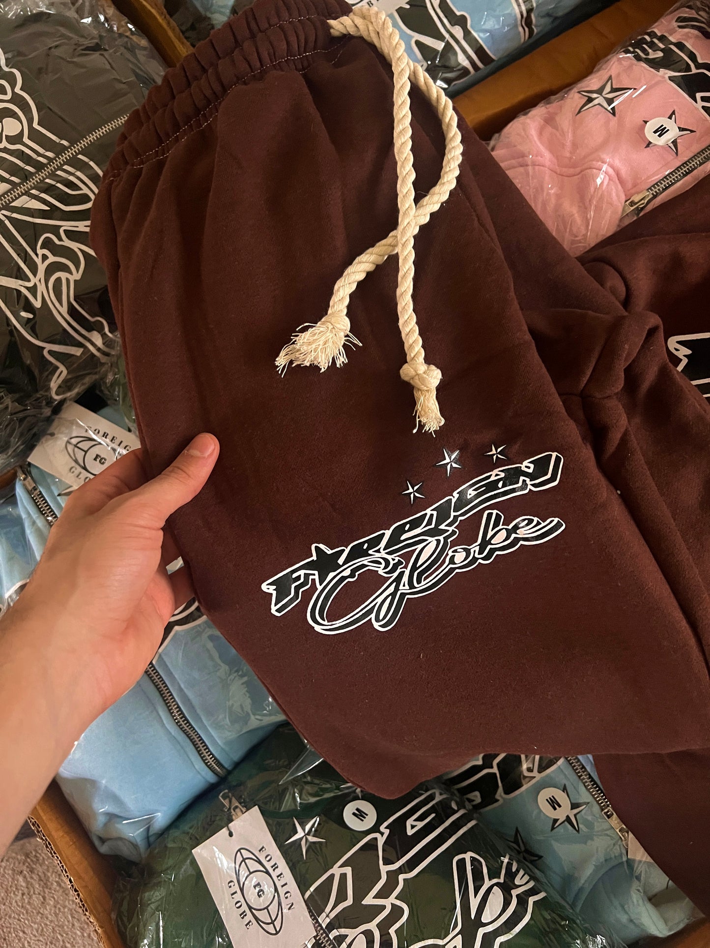 Brown Y2k Zipup Tracksuit