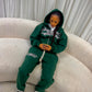 Army Green Y2k Zipup Tracksuit